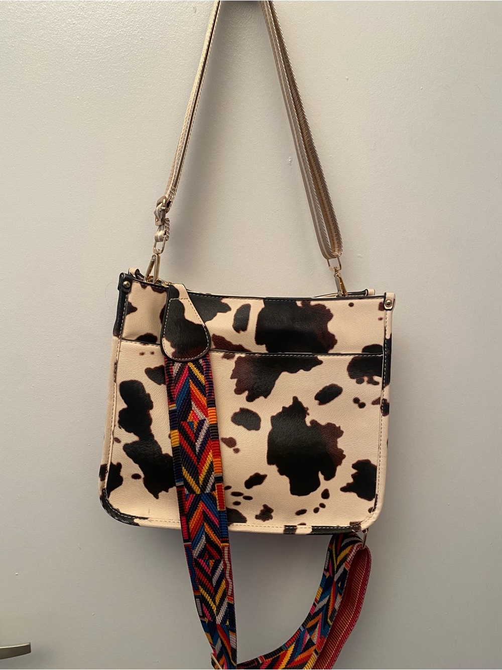 Cow Print Crossbody with 2 Strap Options